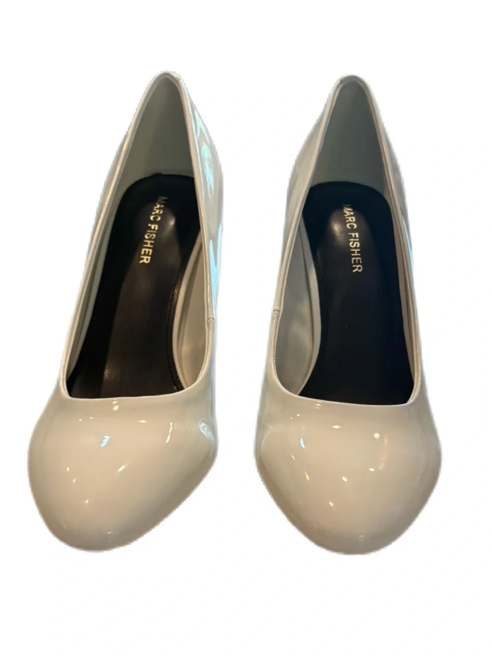 Marc Fisher Rigby3 White Patent Stiletto Pumps NWT Size 10M